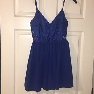 Dressy royal blue romper